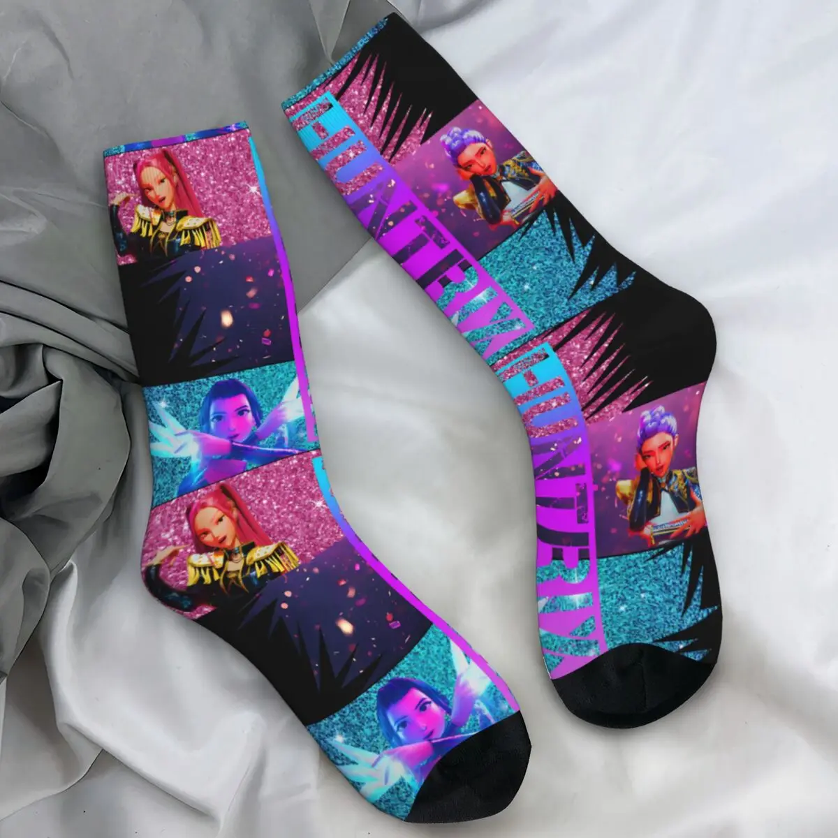 

Носки Huntrix Anime (2), повседневные чулки, осенние мужские носки с защитой от пота, теплые мягкие дизайнерские носки для бега