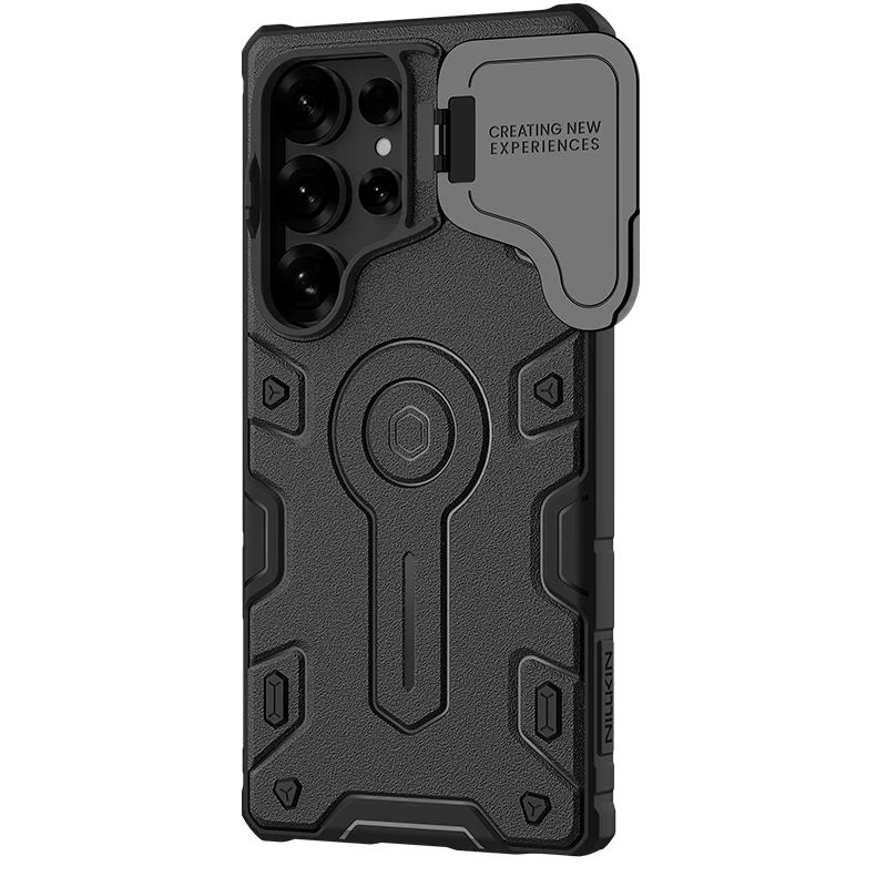 Магнитный чехол NILLKIN CamShield Armor Prop для Samsung Galaxy S25 Ultra, подставка для крышки объектива, комплексная защита от падения, ТПУ + ПК