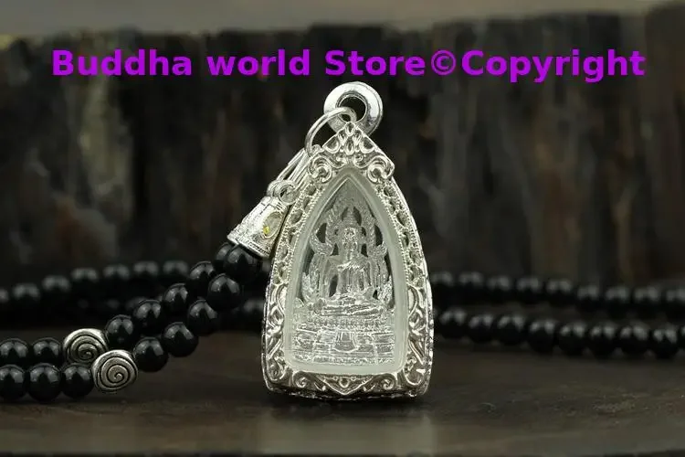 Asia Thailand Royal temple Dragon PO FO Divine Buddha God card Pendant Amulet bring fortune GOOD LUCK safe Effective protection