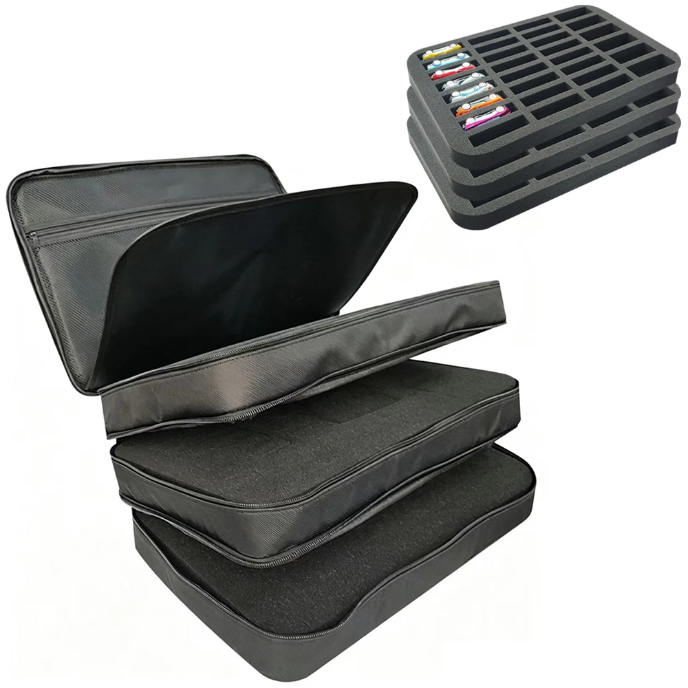 Car Models Toys Miniature Figure Storage Box With 3-Layer Foam 93 Slot DIY Sponge Game Accessory For More Case Bag Display Case