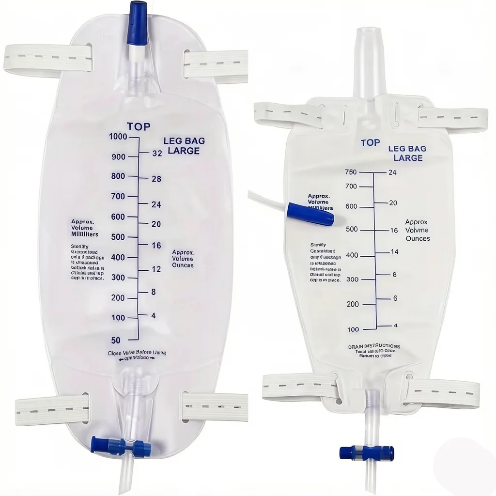 Leg Folding Urinary Drainage Bag, with Catheter Drainage and Adjustable Elastic Strap, Urine Collection Bag, Bathroom Safety Acc