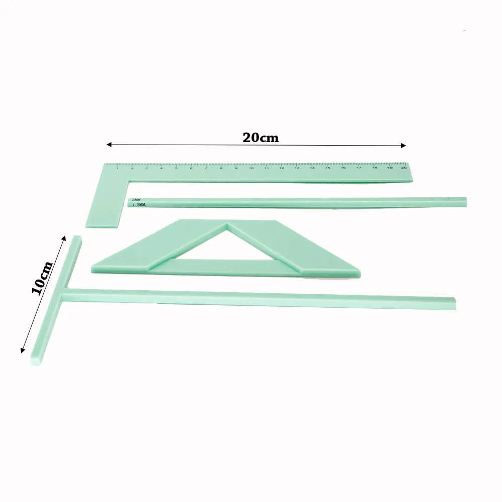 4Pcs/Set Bookbinding Ruler Set with L Ruler T Ruler Spacing Guide Corner Cutting Square Tools for Scrapbooking And Album Making