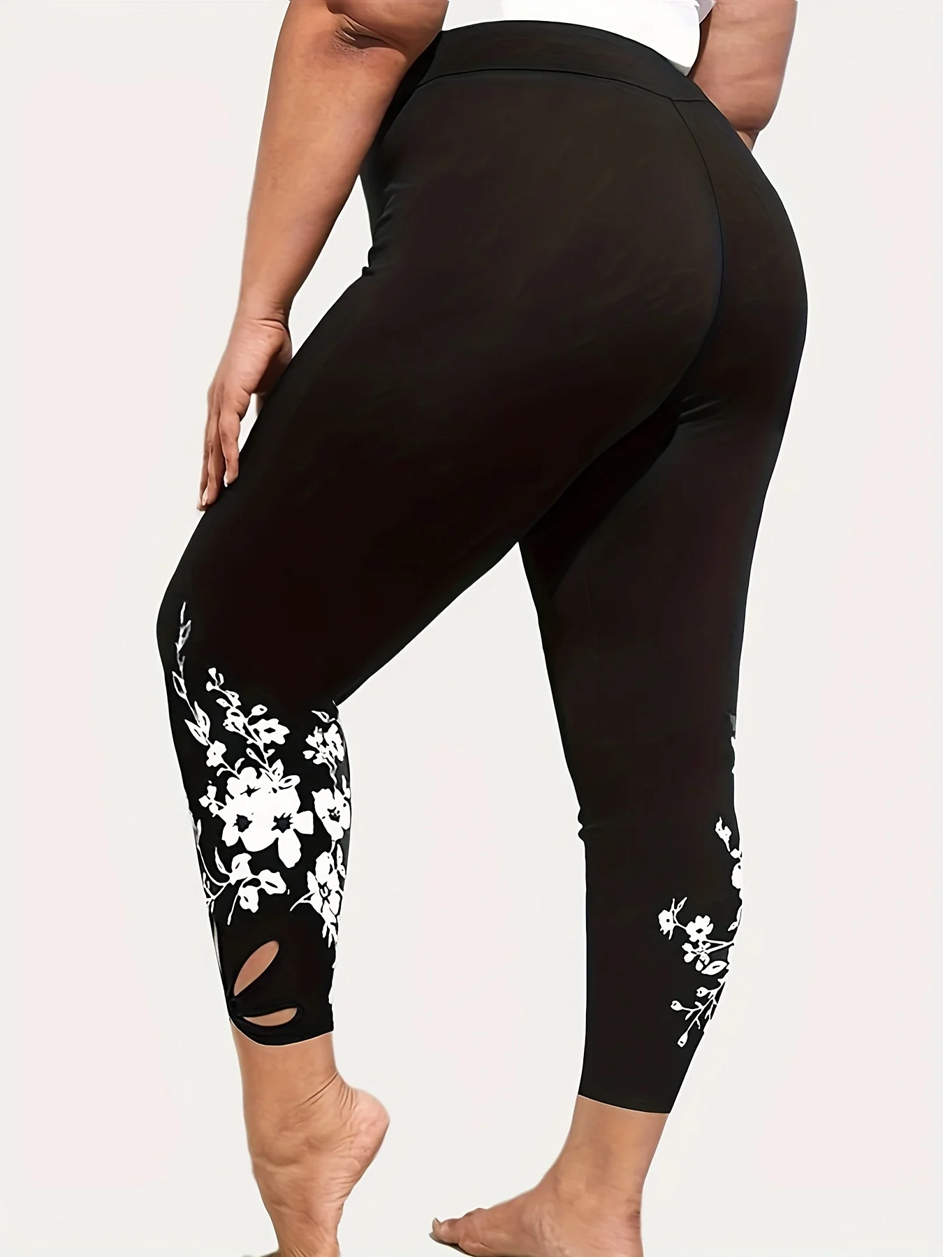 Women\'s Cropped Pants Fashionable High Waisted Tight Yoga Pants  Casual Printed Yoga Leggings Plus Size Training Sports Pants