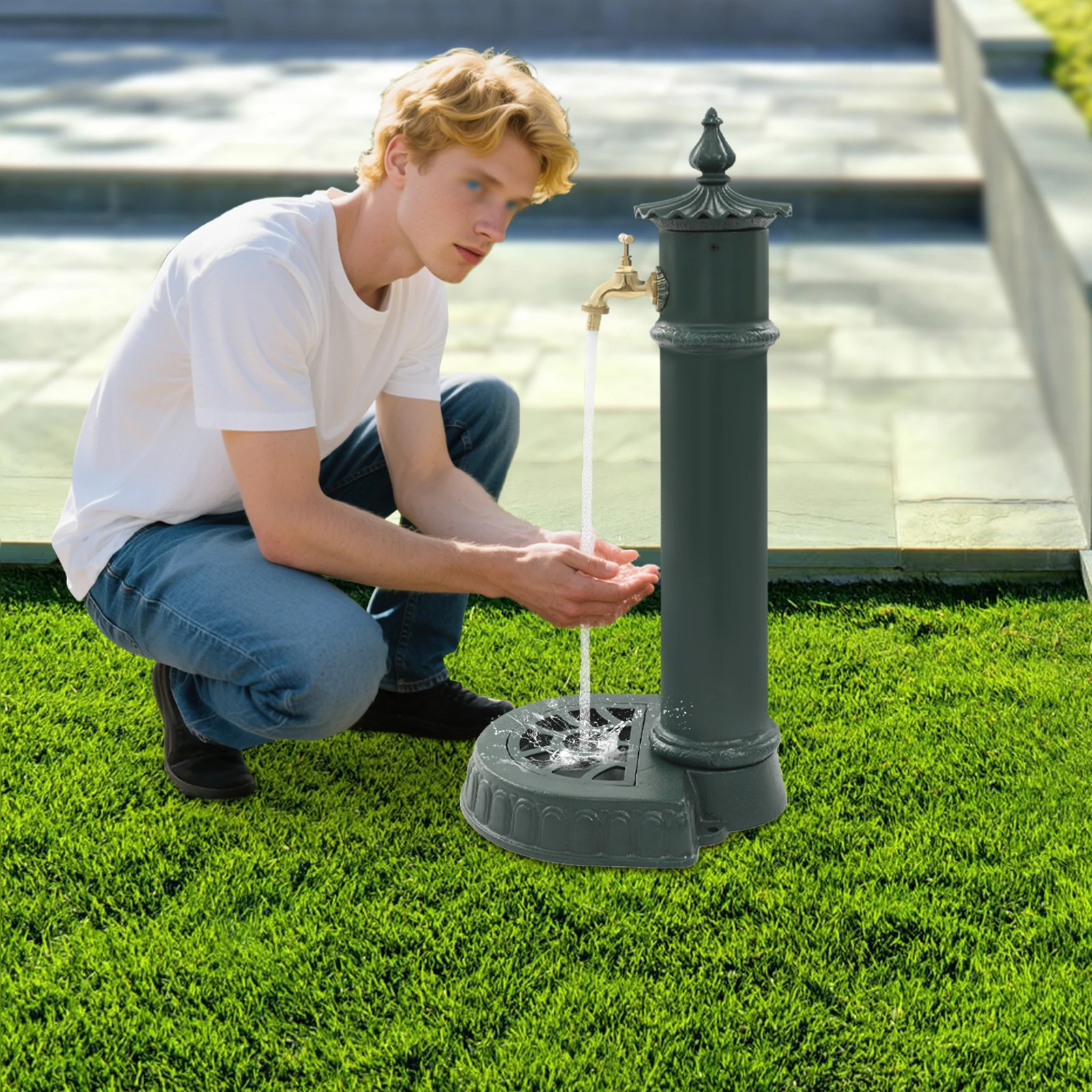 

Открытый водяной колонна с краном, отдельно стоящий напольный гидрант, водопроводный кран для сада, фермы, пастбы, раковины для орошения на заднем дворе