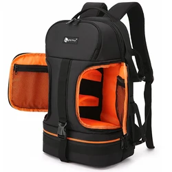 Video Waterproof Camera Shoulders Backpack w Reflector Stripe fit 15.6 inch Latptop Shockproof Soft Padded Tripod Case Photo Bag