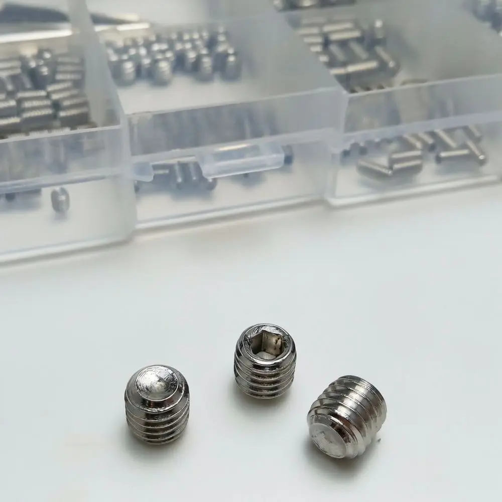 Stainless Steel Set Screws Hex Socket Cup Point Fasteners Assortment With Wrench For Daily Household Hardware Repair Jobs