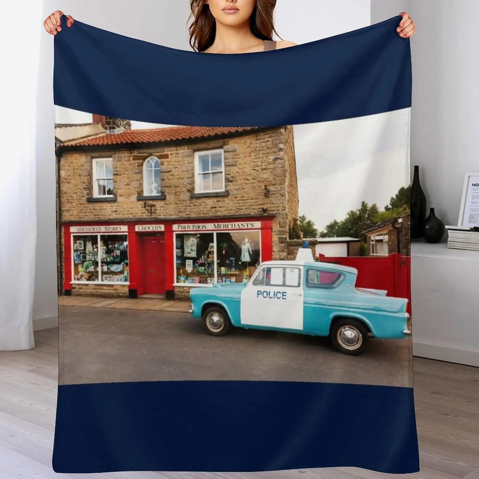 Heartbeat, Ford Anglia Panda Police Car Throw Blanket Beautifuls warm for winter Furry Warm Blankets