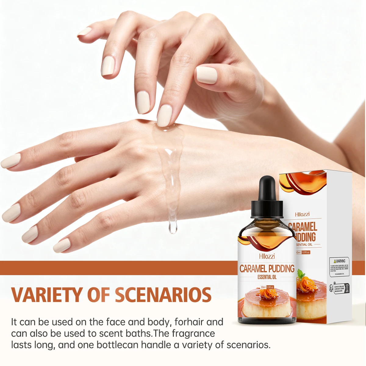 زيت كراميل بودنغ العطري، مع رائحة كسترد الفانيليا الدافئة والحلوة، لترطيب البشرة والمغذي، وهدايا العيد #3