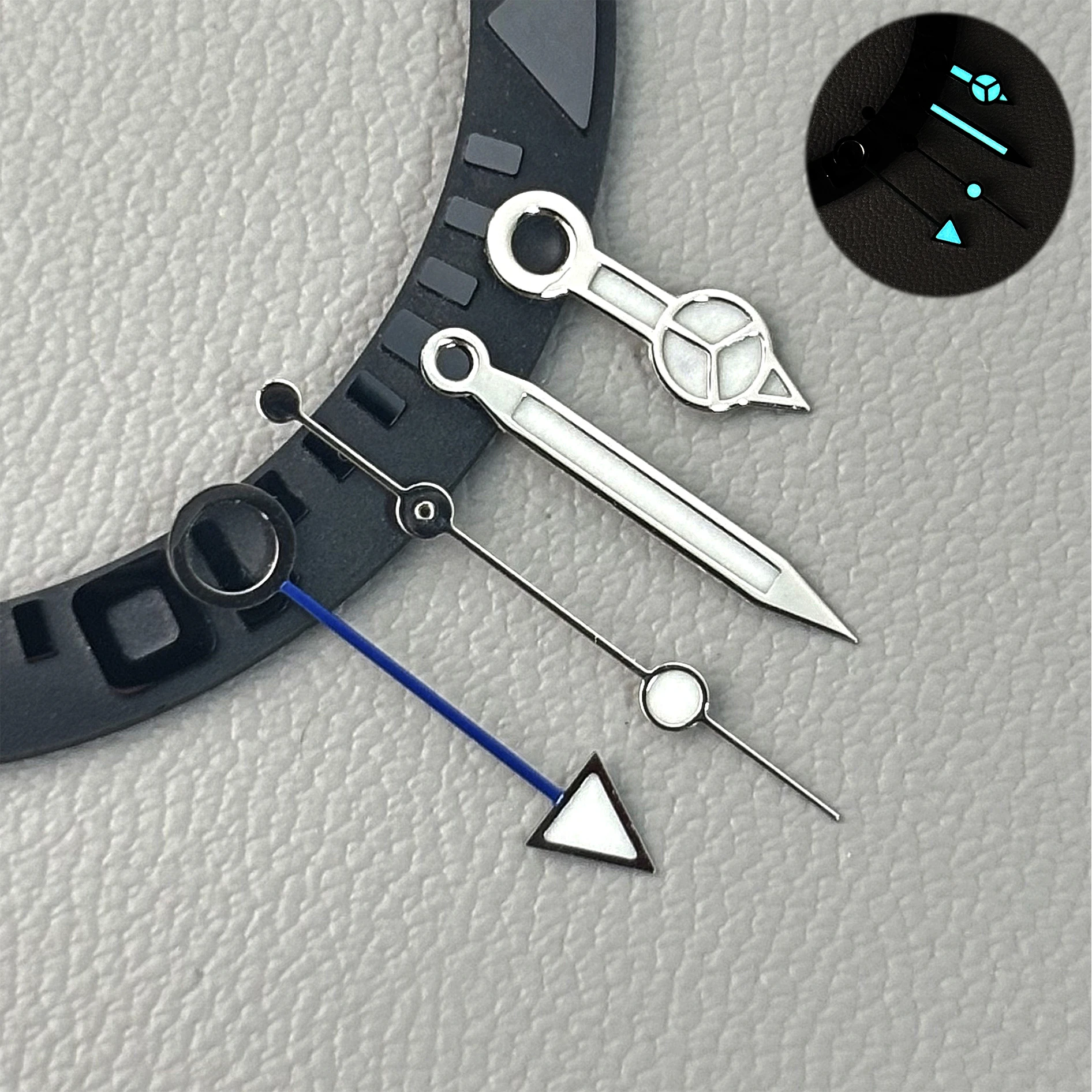 Men's Luminous blue hands NH34 GMT Wristwatch 4Pins Pointers Watch Accessories Replacement Parts for NH34 Automatic Movement