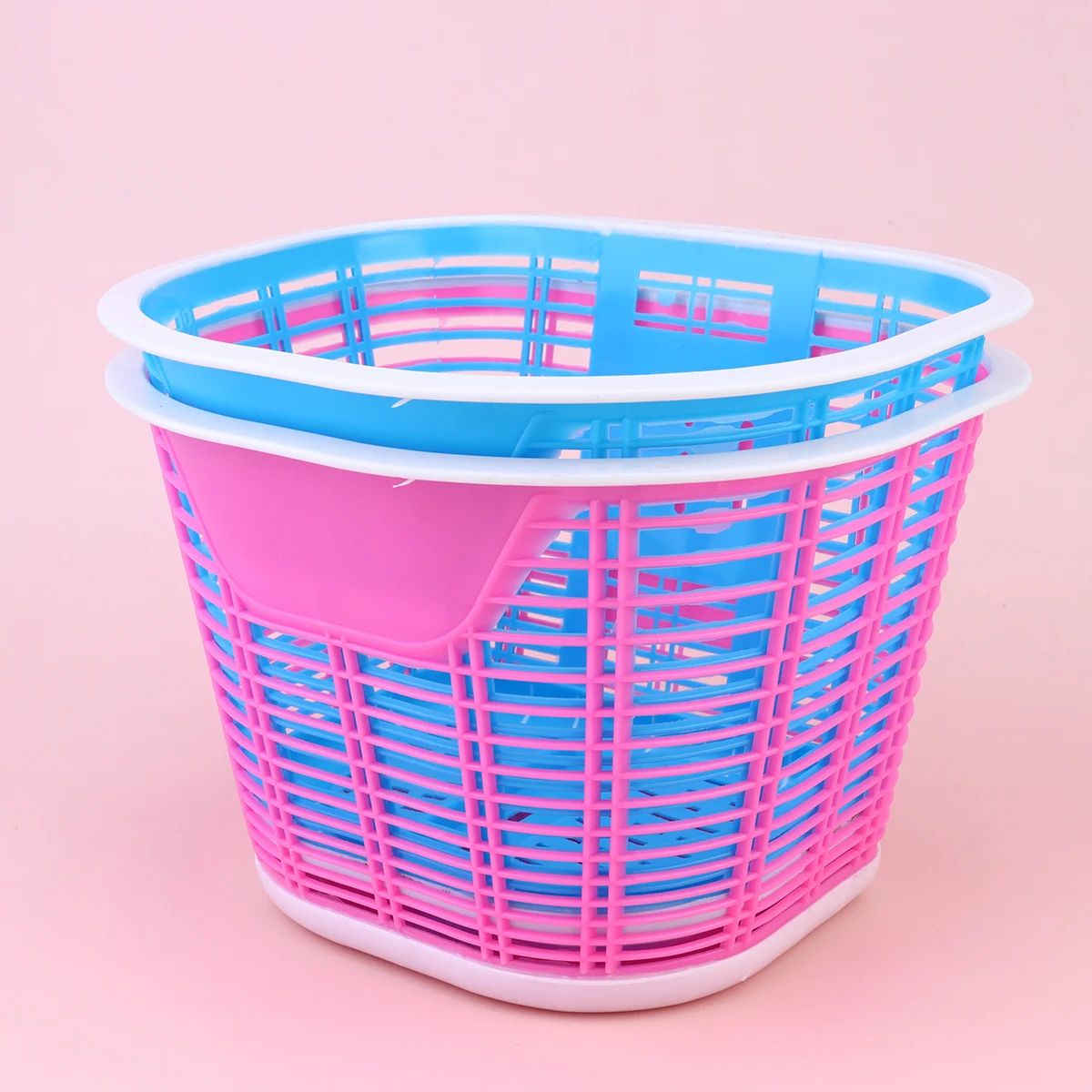 

2pcs Kids Bike Front Basket Plastic Detachable Handlebar Storage Basket For Children Durable Easy Carry Compatible With Most