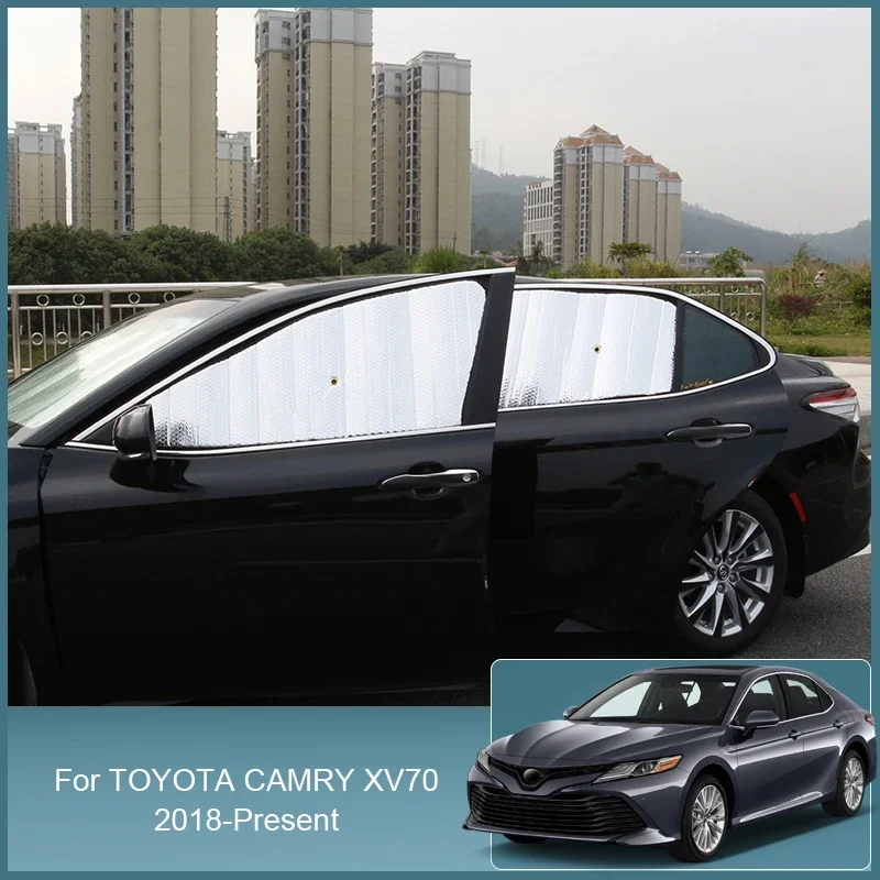 

Car Front Windshield Sunshades UV Protection Cover Side Window Curtain Sun Shade Visor Accessory For Toyota Camry XV70 2018-2025