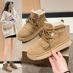 Winter Ladies Shoes 2024 New Cold-proof and Warm Women's Snow Boots Non-slip Platform Plush Short Barrel Boots Zapatos De Mujer