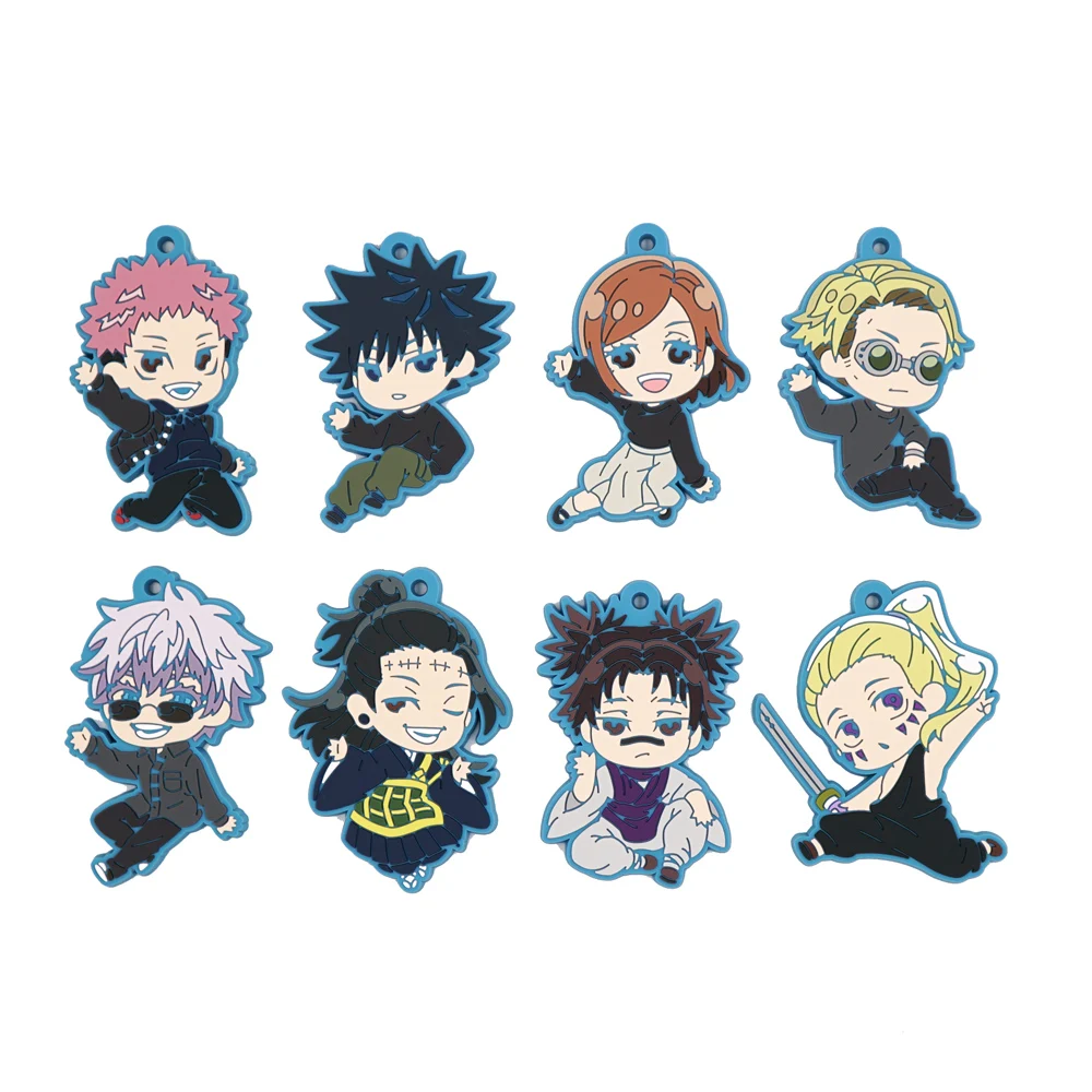 

Jujutsu Kaisen Gojo Satoru Geto Suguru Yuji Nanami Kento Fushiguro Toji Choso Rubber Keychain Ornament Toys Collection Gift