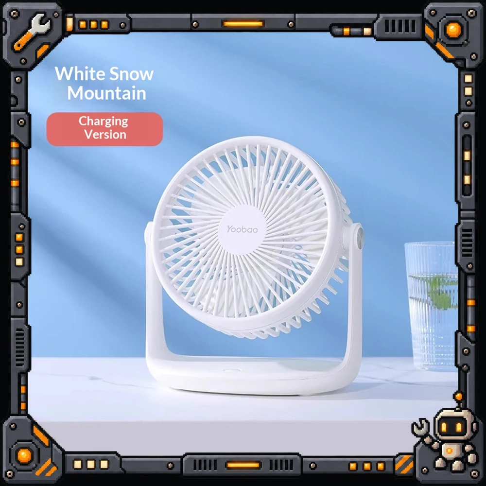 Yoobao F2P Desk Fan Usb Rechargeable 3 Speed Adjustable Angle 16cm Portable Table Fan For Home Office Dorm