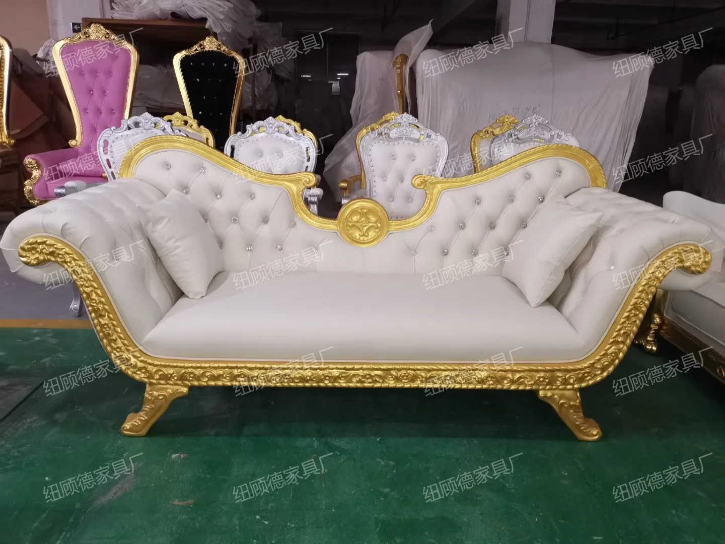 DSA recliner solid wood princess rose sofa chair sofa bedroom light luxury leisure recliner home living room