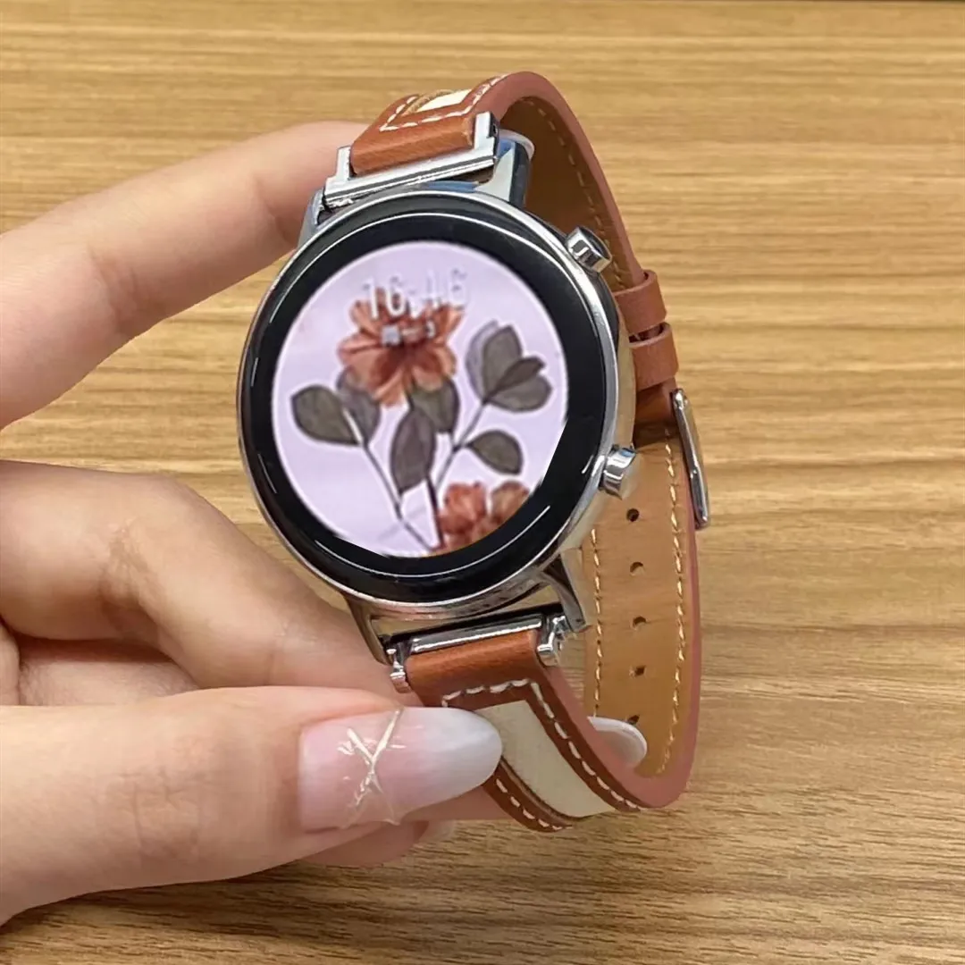 20mm 22mm Canvas Leather Strap for Huawei GT2 3 Honor Magic 42/46mm Band for Samsung Galaxy Watch Active 3 4 5 Gear S2/3 Classic