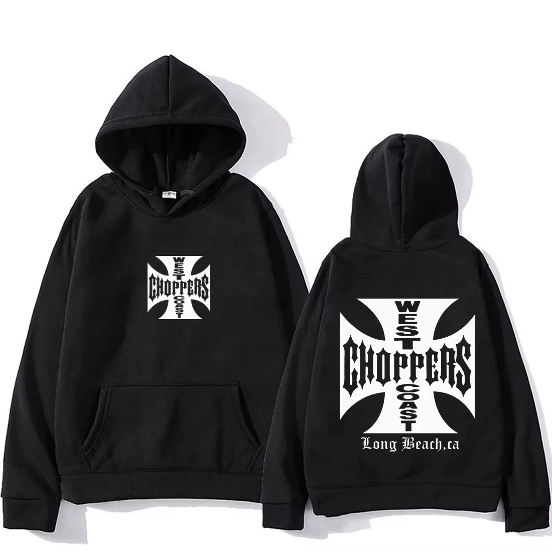 West Coast Choppers Inspired Cross Gothic Motorcycle Culture Vintage Biker Print Hoodie Men Women Retro Pullover Sweatshirt 2026