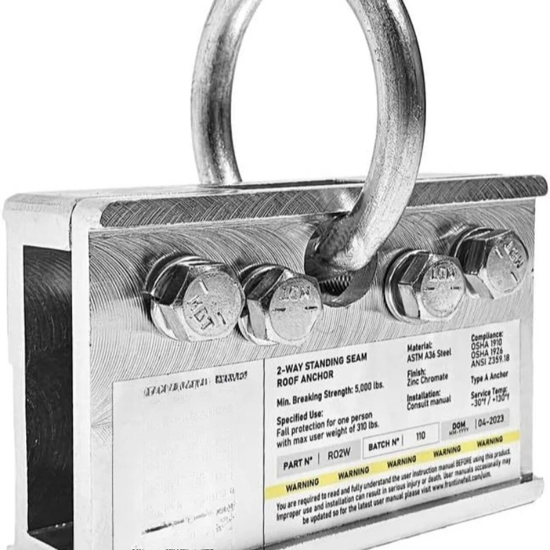 Roof Seam Anchor Strap with 360° Swivel Point, Fall Protection Safety Anchor Belt for Roof Working