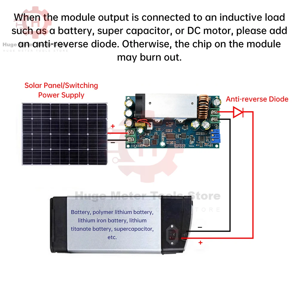 DC-DC Step Down Module 10-75V to 2-60V 15A 20A MPPT Solar Charging Constant Voltage Current Charge Module Voltage Regulator