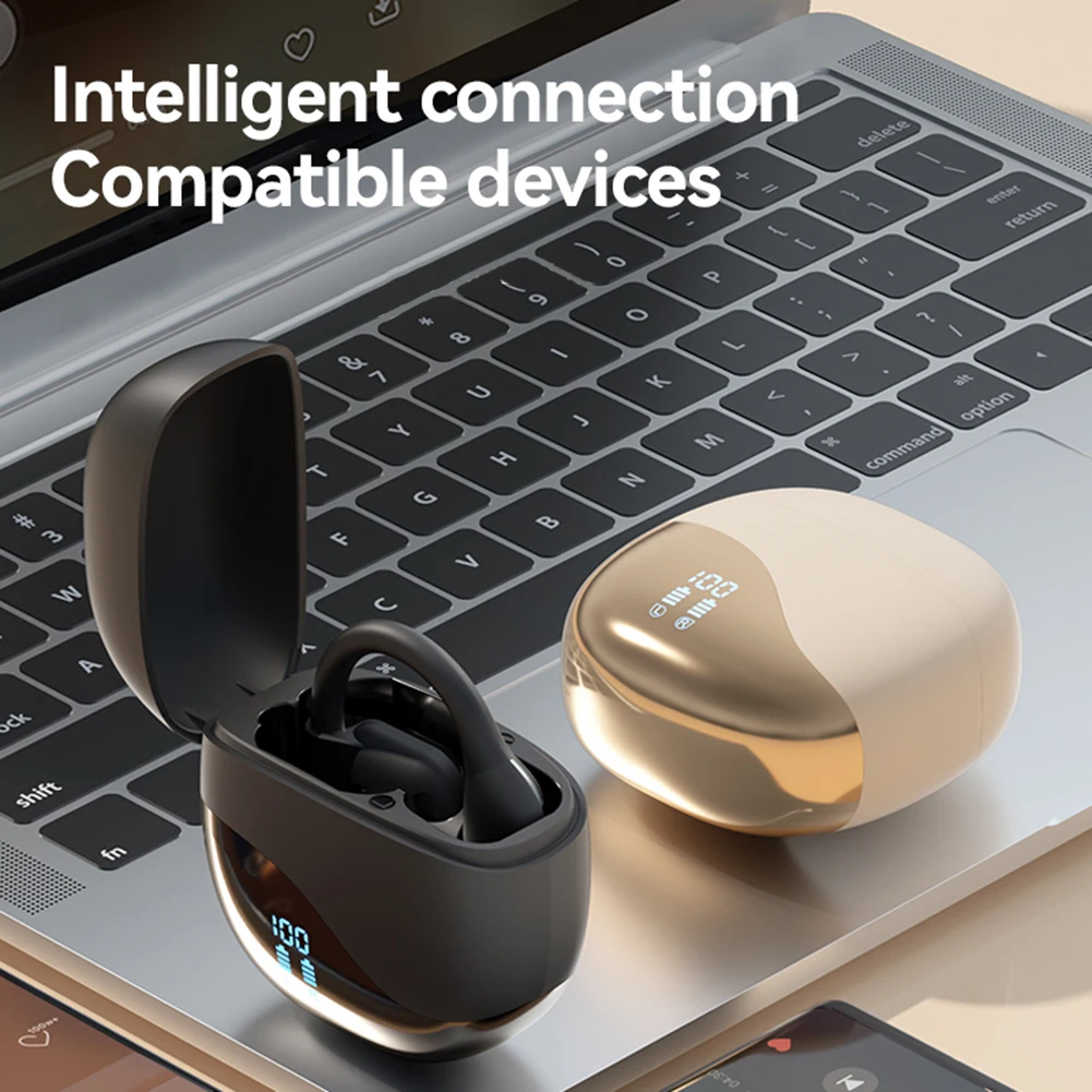 Real Time AI Translator Earbuds Bluetooth-Compatible 5.4 Noise Cancelling Two-Way Voice Translator Ear Hook for Business Travel