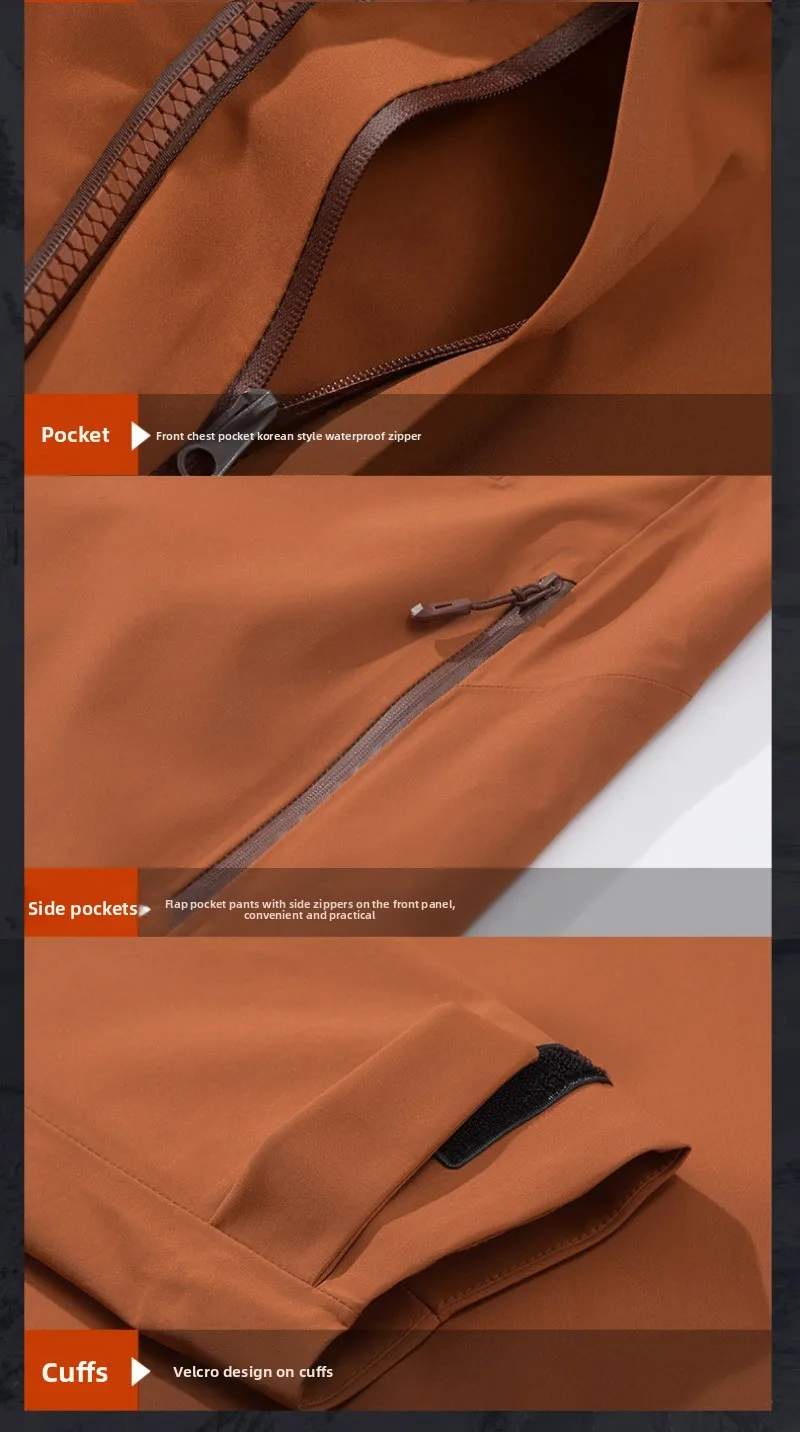 Unisex All-Weather Hardshell Jacket, Waterproof Windproof Breathable Mountaineering Coat for Hiking