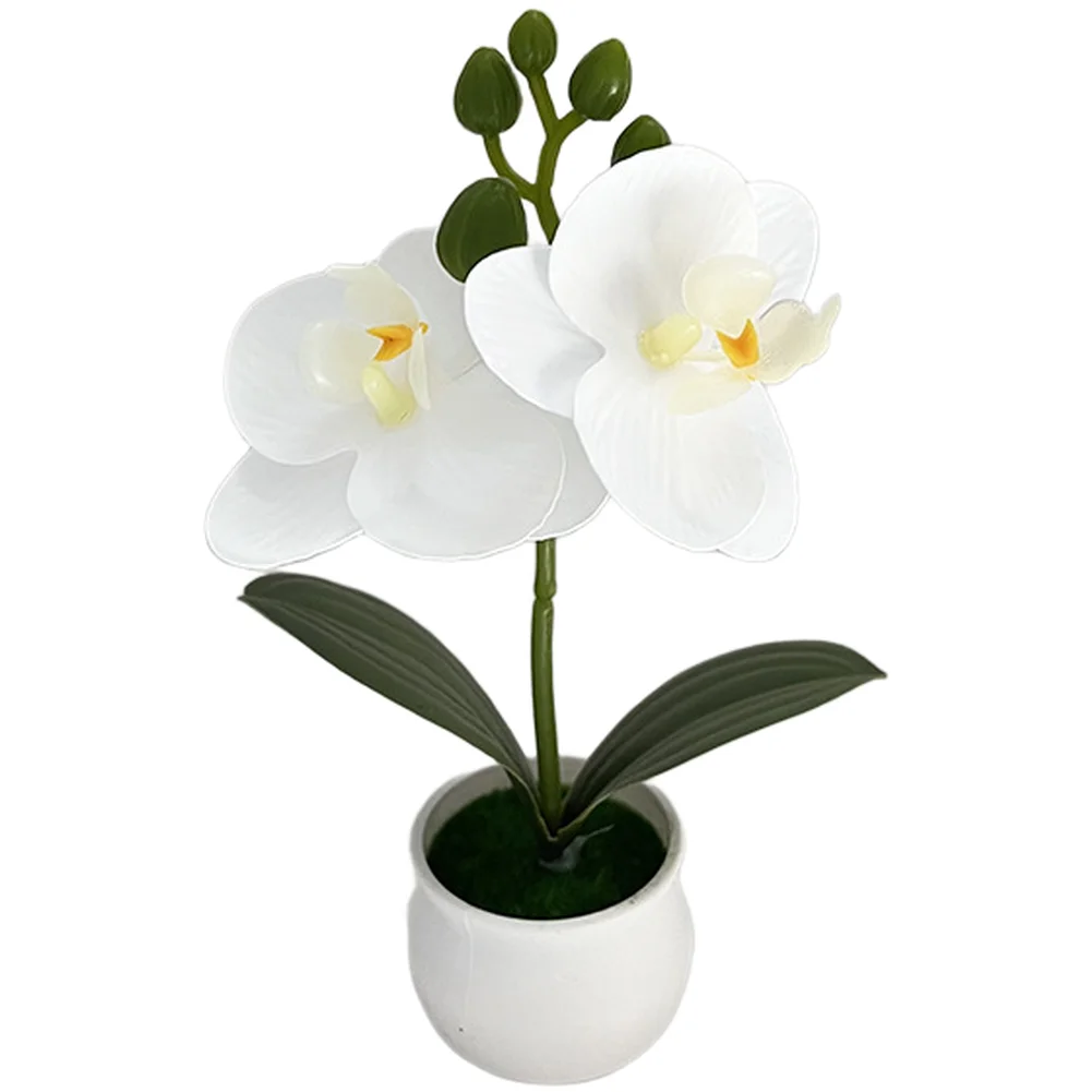 Wedding Centerpiece Artificial Orchid Lifelike Simulation Plastic Construction Low Maintenance Decoration Yellow