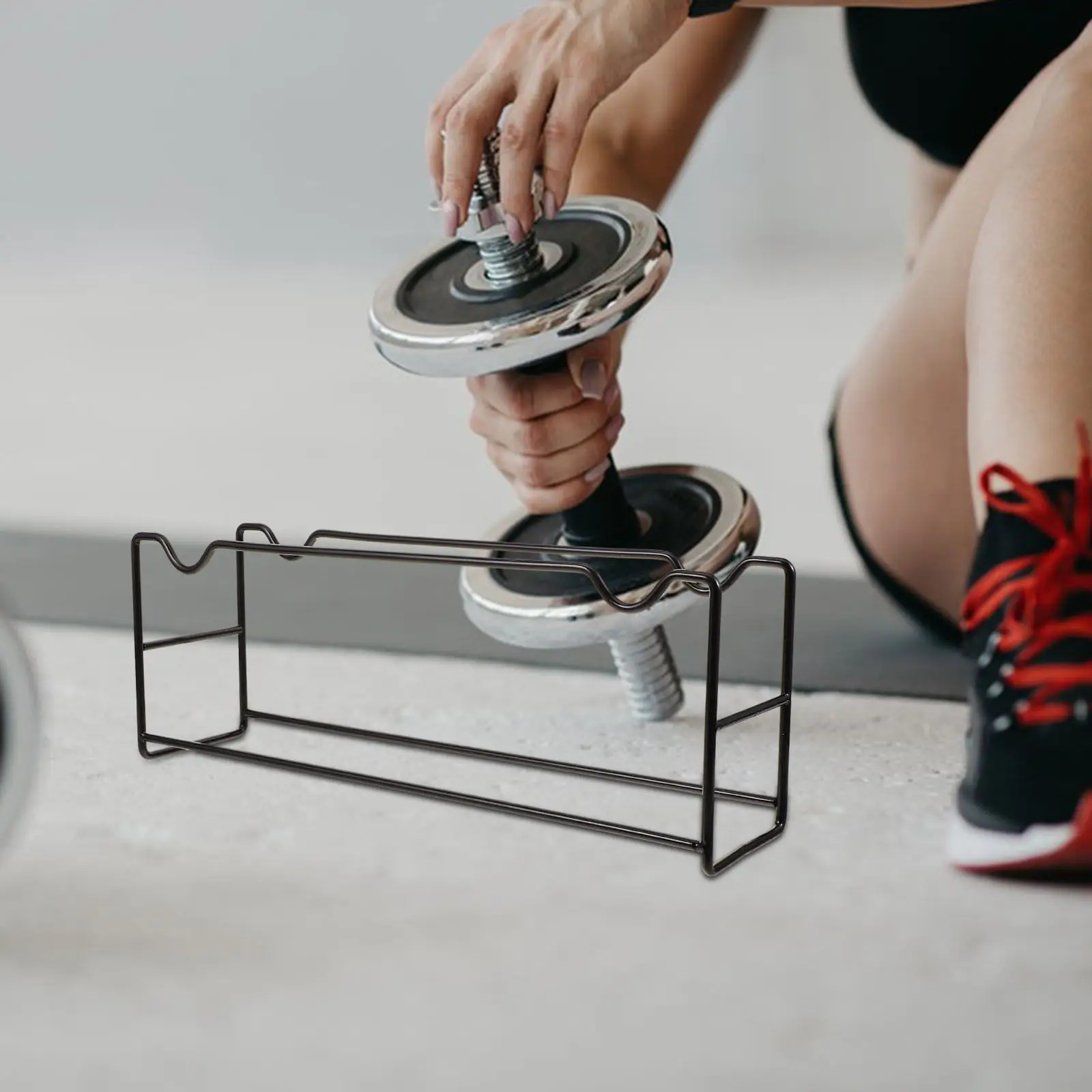 

Компактная стойка для гантелей: легкая, простая в сборке, удобная для размещения на полу, органайзер для гантелей, держатель для весов, для фитнеса