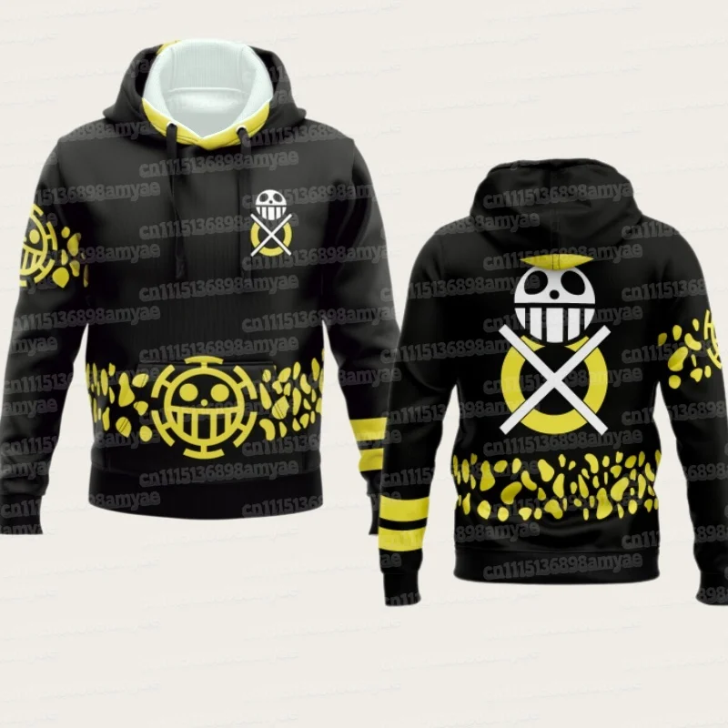 One Piece Trafalgar Law 3D Digital Cartoon Print Logo Anime Cosplay Kleidung Hoodie Warmer Pullover Jacke Peripherieartikel Familienoutfit – Detail 13