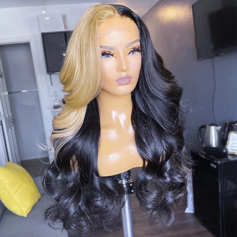 

Honey Blonde Color 13x6 Lace Frontal Human Hair Wigs Body Wave PrePlucked Honey Brown Lace Front Wig 100% Human Hair For Women
