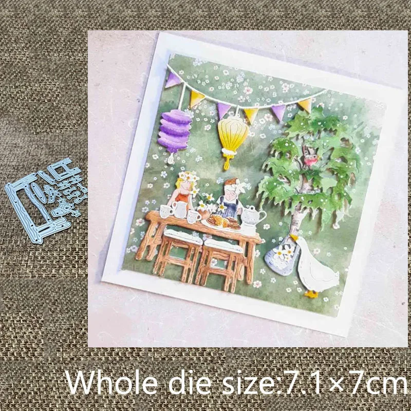 XLDesign Craft Metal stencil mold Cutting Die Dining table and chairs scrapbook die cut Album Paper Card Craft Embossing