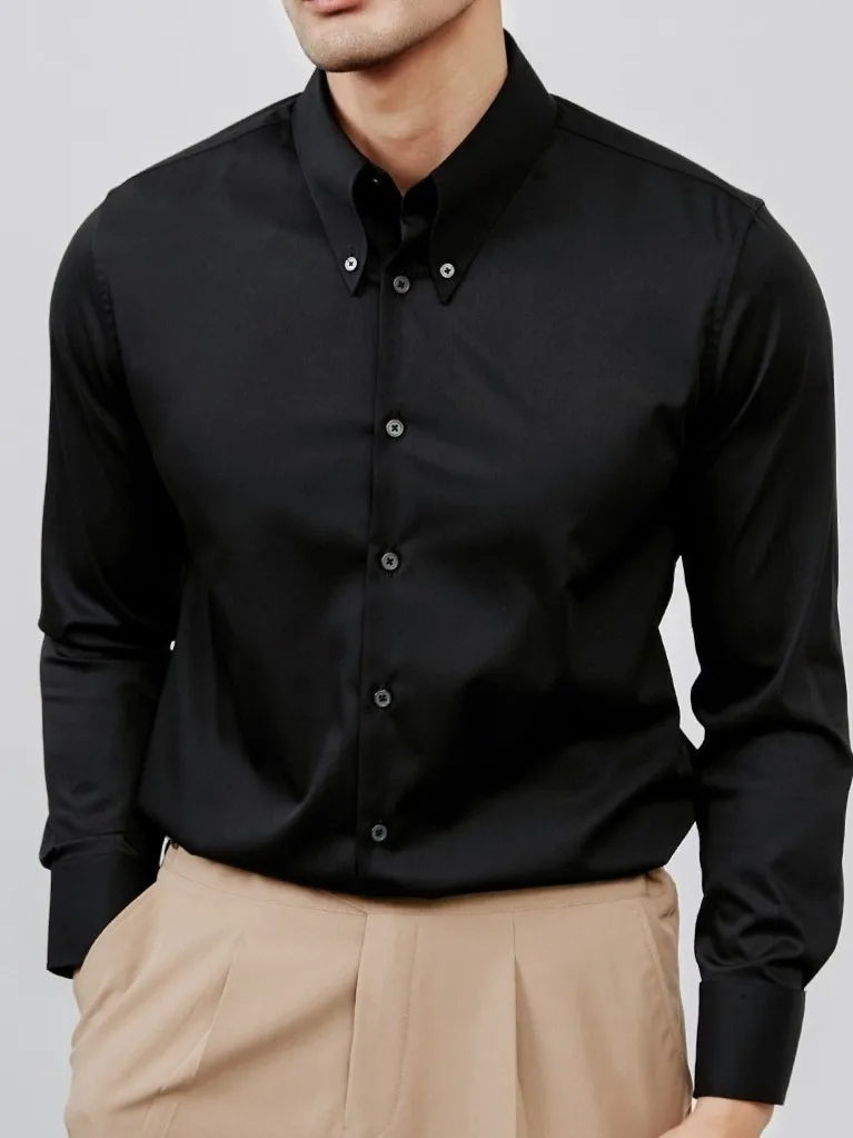 

Slim Fit Long Sve Pure Color irt for Men Casual Sle Daily Wear Comfortable Material Chinese Manufacturer