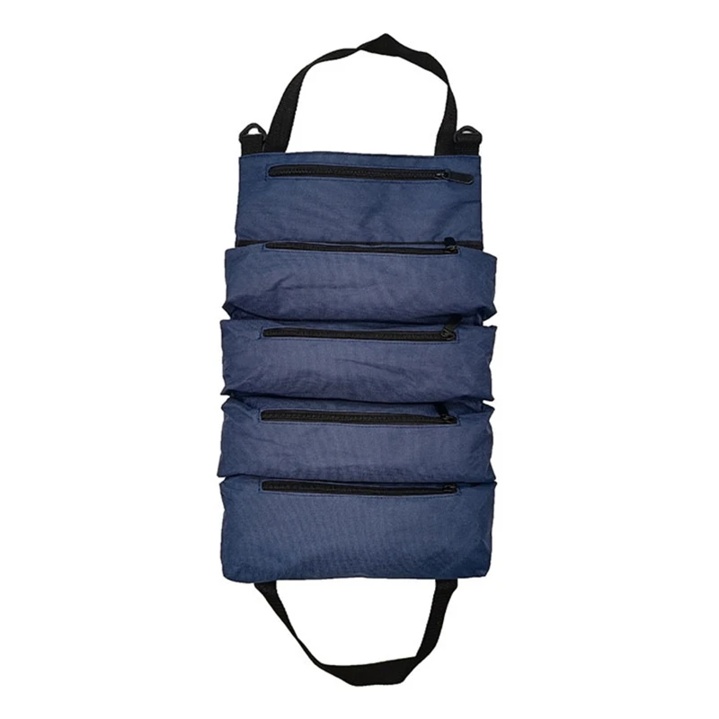 Bolsa herramientas trabajo ipiip con cremalleras y asa, bolsas enrollables multiusos para herramientas para taller para