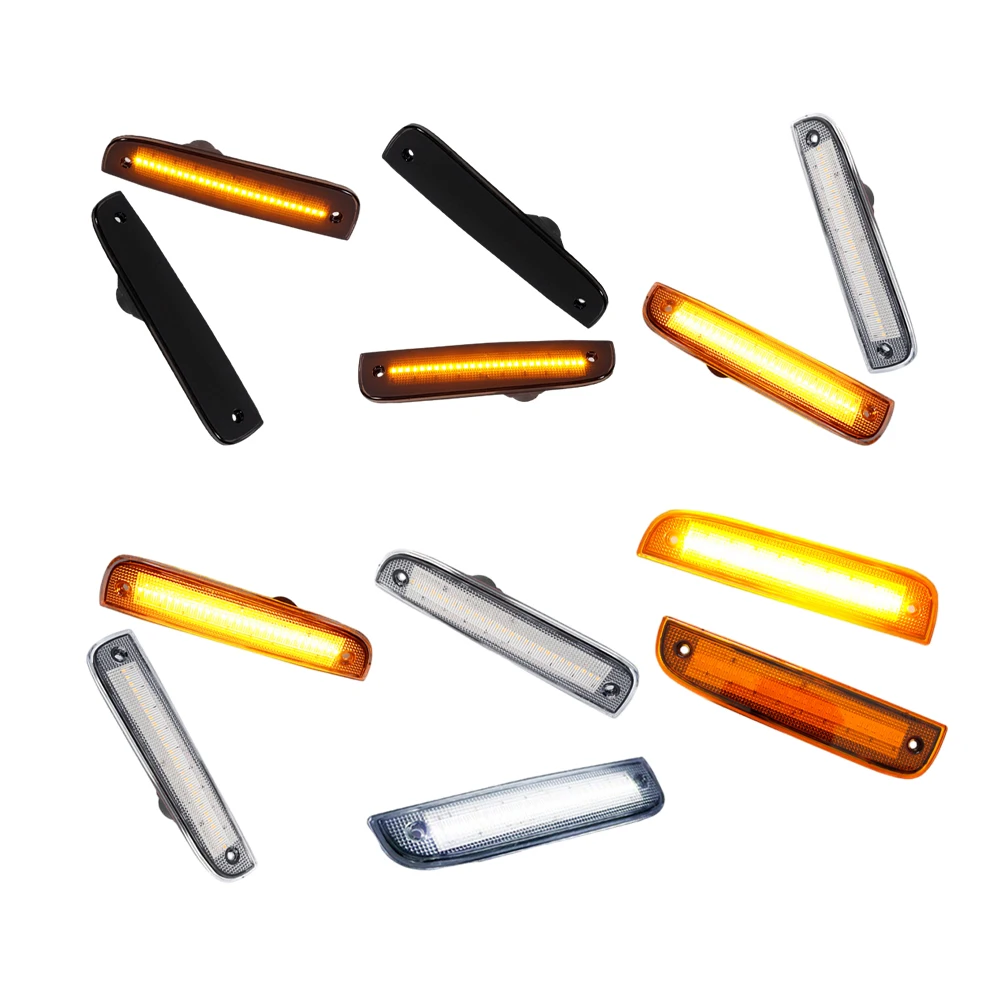 LED Dynamic Front Side Marker Lights Smoked Lens Amber Left & Right Turn Signal Lamp For Jeep Cherokee 1997 1998 1999 2000 2001