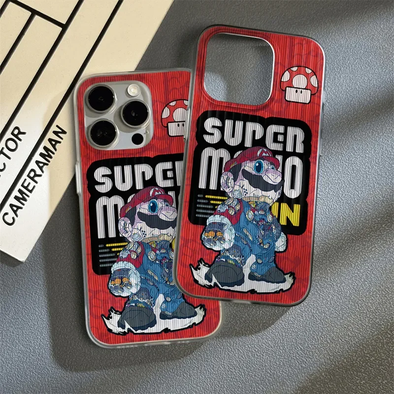 

New Cute Classic Cartoon Super Mario Phone Case For iPhone 16 Pro Max 15 14 13 12 11 Max Texture Sensation Niche Y2K Phone Case