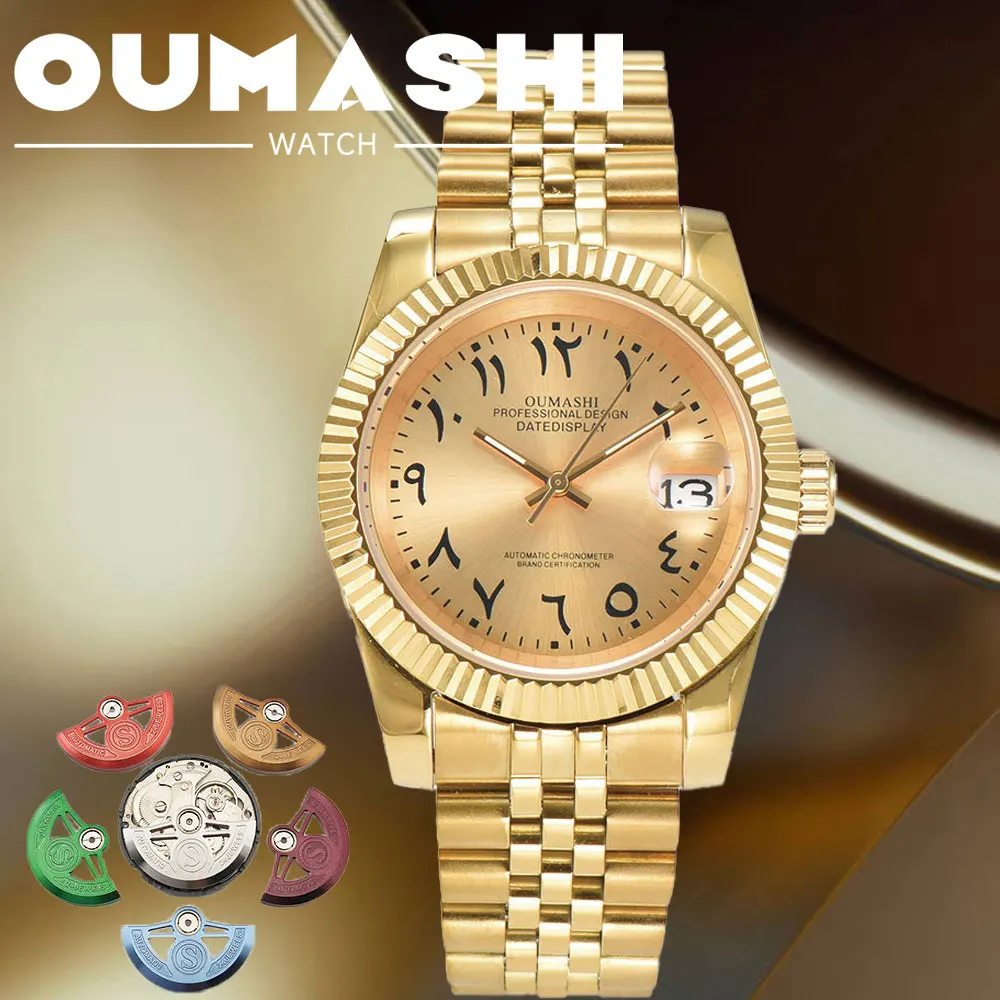 

39mm luxury custom men's watch NH35 movement automatic mechanical watch Arab dial modified movement rotor sapphire glass