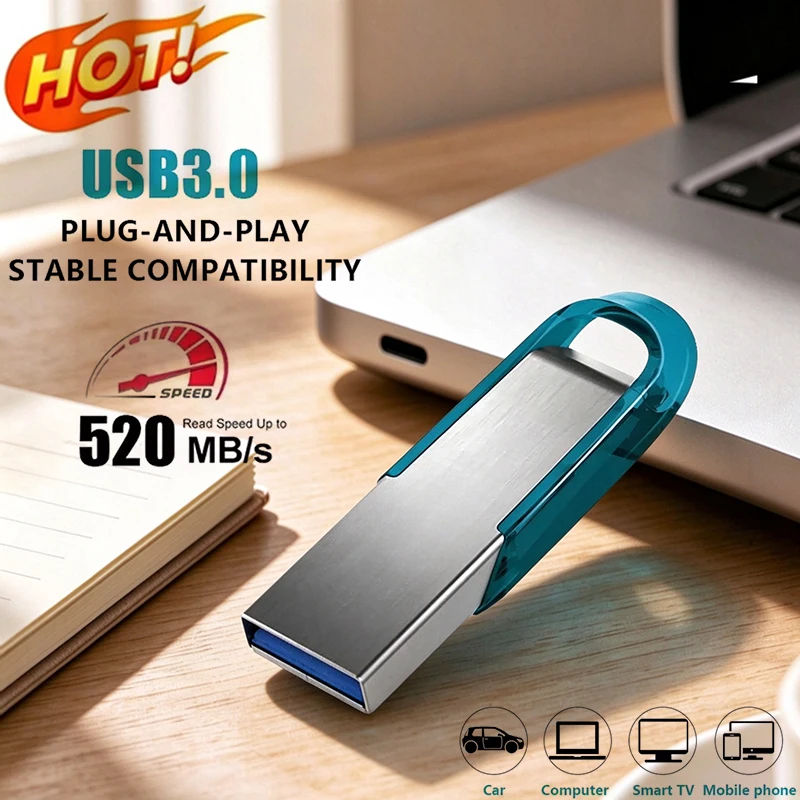 2TB USB 3.2 Metal Flash Drives Super High Speed Pendrive 1TB 512GB Pen Drives Portable USB Stick For Car Phone Computer 2026 New