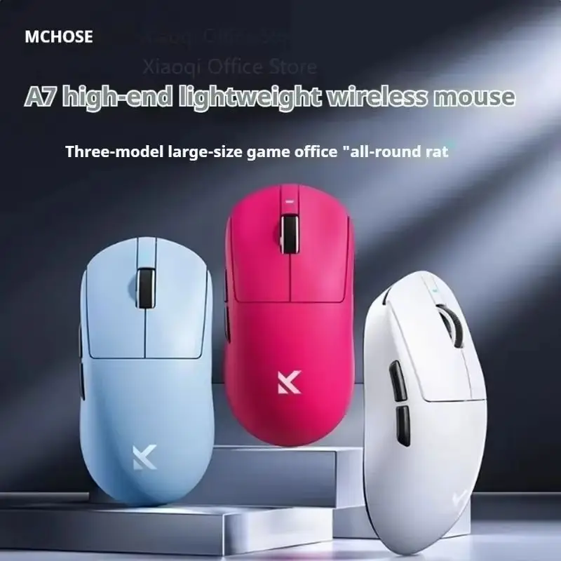 

MCHOSE A7 Ultra Lightweight Wireless Bluetooth Mouse for Esports And Office Ergonomic Design Three Modes pro PAW3395 Support