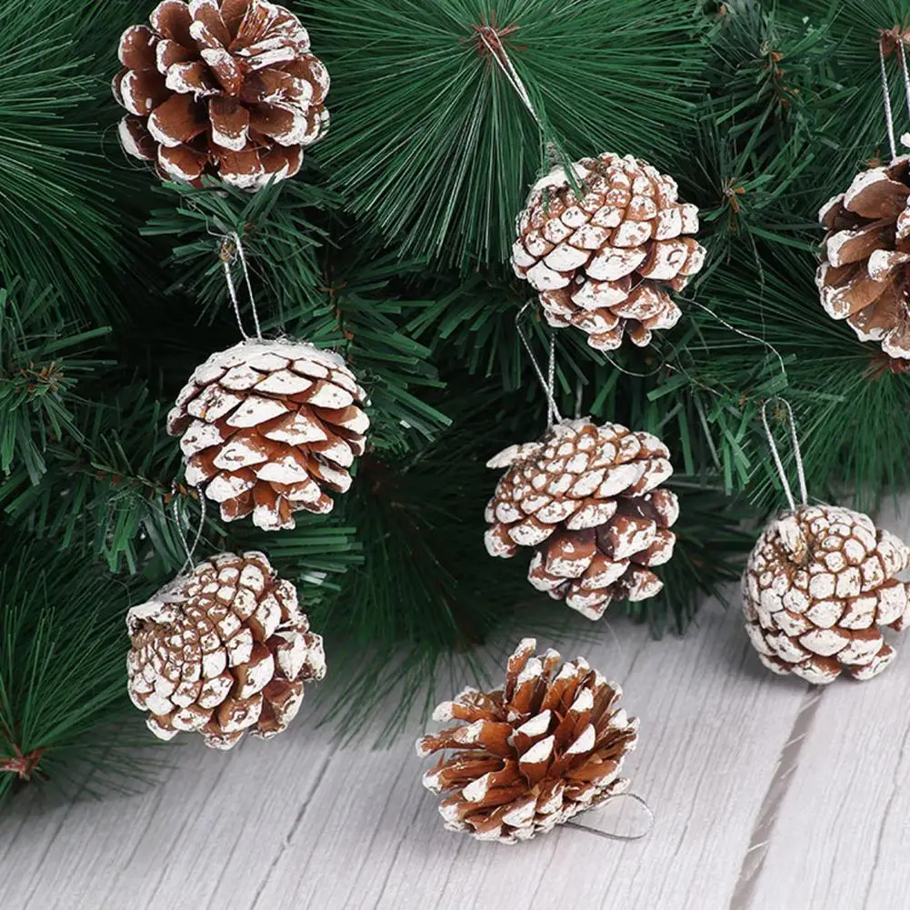 White Christmas Balls Pretty Christmas Tree Decorations Shatterproof Reusable Christmas White Foam Ball Pine Cone Ornament Set