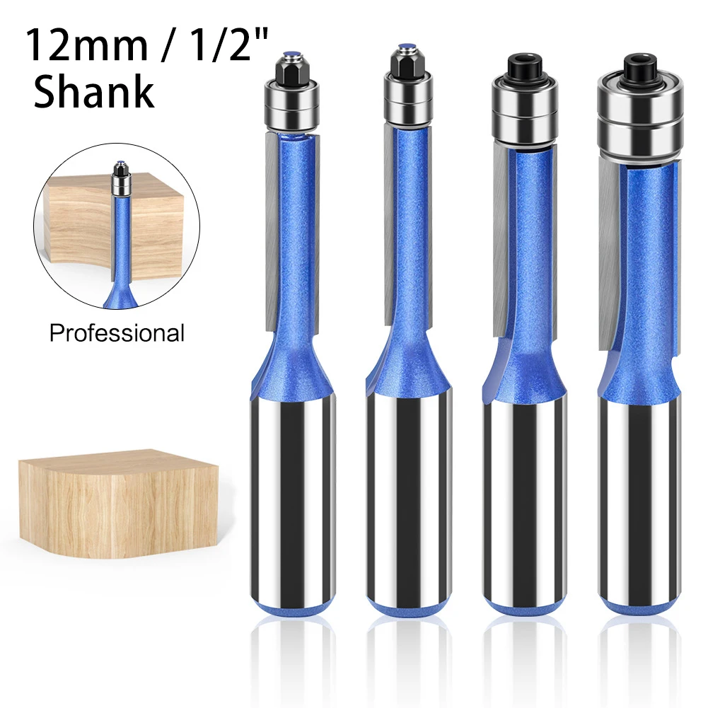Double Top Bearing Flush Side Trim Wood Router Bit 12mm 1/2