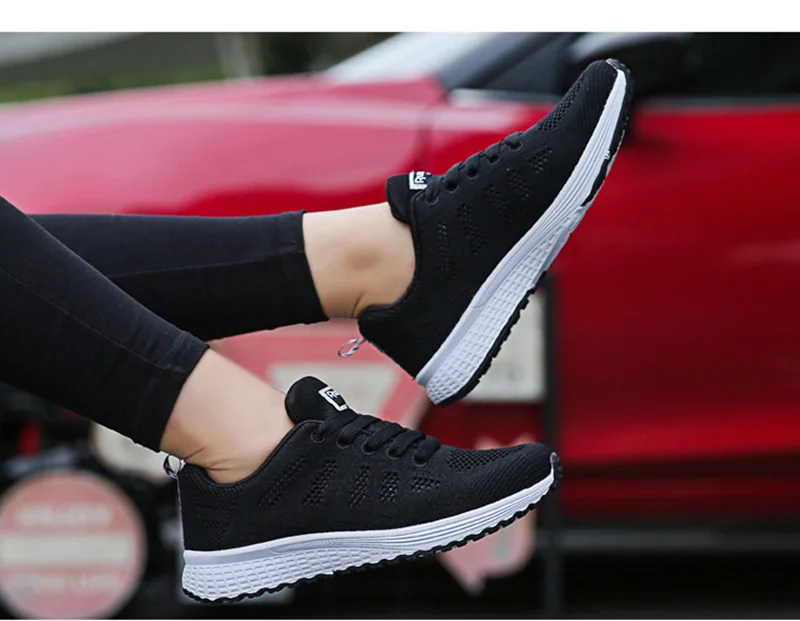 Women Casual Shoes Fashion Breathable Walking Mesh Flat Shoes Sneakers Women  Gym Vulcanized Shoes White Female Footwear