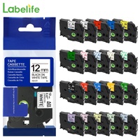 6/9/12mm Compatible for Brother Label Tape 12mm tze-231 Laminated Ribbon for P-touch Label Maker PTH110 PTP710bt PTD200 PTH100
