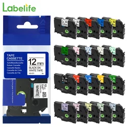 Cinta de etiquetas Compatible con Brother, cinta laminada de tze-231 de 12mm para fabricante de etiquetas p-touch PTH110 PTP710bt PTD200 PTH100, 6/9/12mm