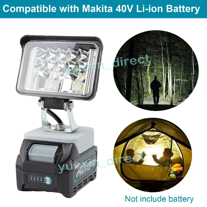 

Wireless LED Work Light For Makita XGT 40V 2.0ah Lithium Battery Portable Outdoor Lamp work light (Not include battery)