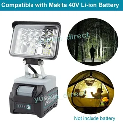 Wireless LED Work Light For Makita XGT 40V 2.0ah Lithium Battery Portable Outdoor Lamp work light  (Not include battery)