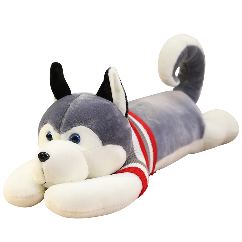 Giant Dog Plush Toy Soft Stuffed Husky Long Pillow Cartoon Animal Doll Sleeping Cushion Home Decor Kids Nice Gift