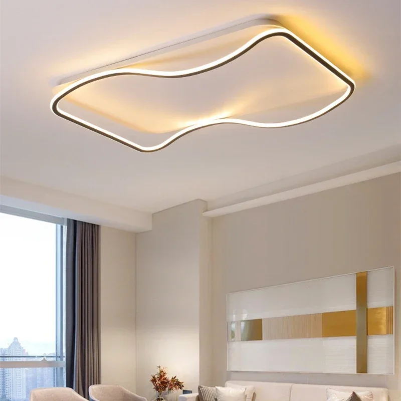 

Modern LED Simple Wave Ceiling Lamp For Living Dining Children's Room Bedroom Aisle Corridor Lighting Fixture Lustre Home Decor