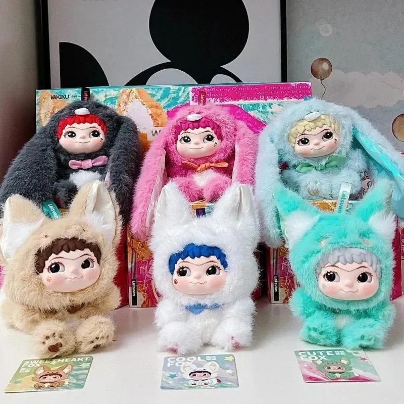 

New Wakuku V2 Fox and Bunny Trick or Treat Series Mystery Box Plush Vinyl Blind Box Keychain Pendant Surprise Collectible ToyS