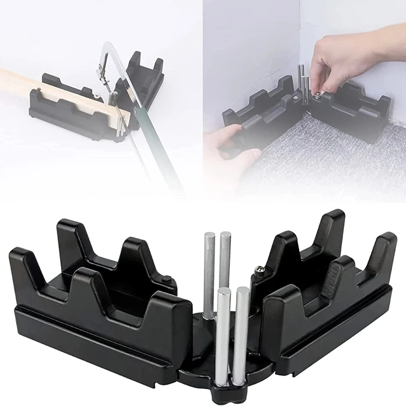 

2 in 1 Mitre Measuring Cutting Tool Precise Miter Saw Protractor 85-180° Angle Measurement Bevels Cutting Tool Mitre Gauge Black