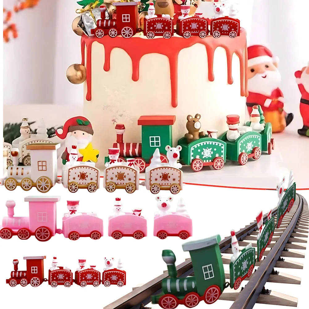 1-10PCS Weihnachten Zug Dekoration Mini Zug Ornament Hängen Weihnachten Baum Dekor Kinder Geschenk Kuchen Topper Urlaub hause Display