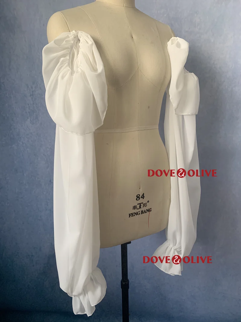 Chiffon Wedding Sleeves Trumpet Sleeves Removable Gloves Ruffles Bride Accessory Women Bridal Accessories